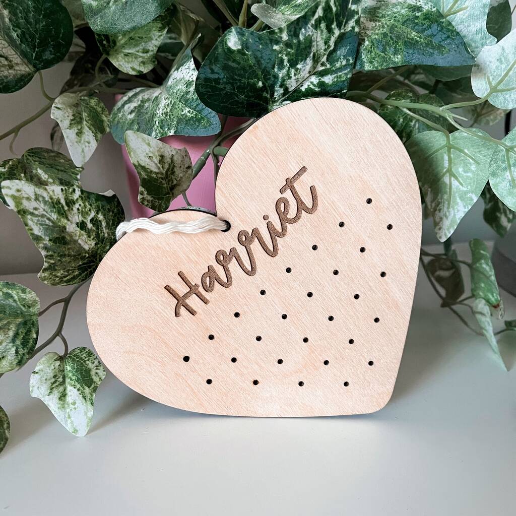 Personalised Wooden Heart Earring Holder, 1 of 3