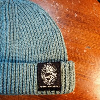 Organic, Recycled Sacred Heart Design Harbour Beanie, 3 of 4