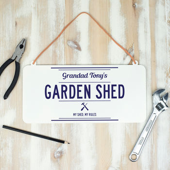 Personalised Hanging Metal Shed Sign, 3 of 8