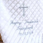 Personalised White Embossed Christening Blanket, thumbnail 3 of 8