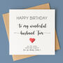 Personalised Birthday Card For Husband, thumbnail 1 of 6