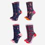 Sealife Bamboo Socks Christmas Gift Set Women's Four Pack, thumbnail 2 of 3