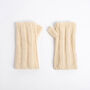 Alpaca Fingerless Gloves Ivory Knitting Kit, thumbnail 2 of 3
