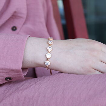 Large Round Zircon Adjustable Sliding Bracelet, 3 of 3