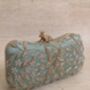 Handcrafted Mint Green Silk Clutch Bag, thumbnail 1 of 8