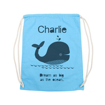 Personalised Children's Whale Pe Kit Bag, 9 of 12