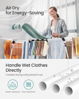 Winged Clothes Drying Rack With Sock Clip Arms, 6 of 7