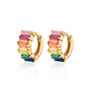 Rainbow Baguette Huggie Earrings, thumbnail 3 of 6