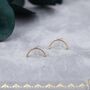 Sterling Silver Delicate Curved Bar Stud Earrings, thumbnail 6 of 12