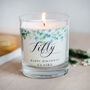 Eucalyptus Themed 50th Birthday Personalised Candle, thumbnail 2 of 3