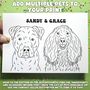 Custom Afghan Hound Dog Portrait Outline With Flowers, thumbnail 2 of 8
