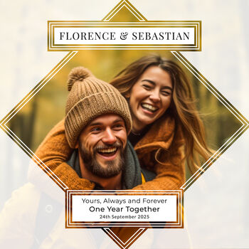 Dating Anniversary Personalised Rock Photo Slate Dating Gift, 3 of 6