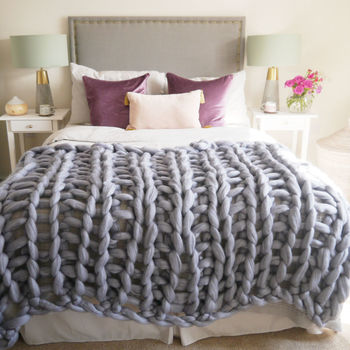 Yarnscombe Chunky Hand Knitted Throw, 6 of 9