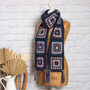 Granny Annie Squares Scarf Crochet Kit Moody Blues, thumbnail 1 of 8