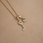 Astralis Silver Key Necklace Gold Filled Cubic Zirconia, thumbnail 3 of 7