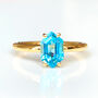 Hexagon Blue Topaz Gemstone Ring, thumbnail 1 of 5