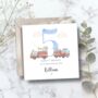 Fire Engine 3rd Birthday Card, 1st 2nd Birthday Card For Son, Nephew, Any Relationship, thumbnail 7 of 8