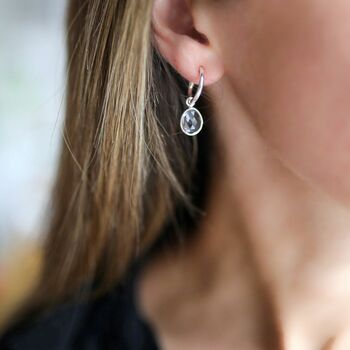 Manhattan Silver And Blue Topaz Earrings, 2 of 4