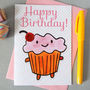 'Happy Birthday' Cupcake Card, thumbnail 1 of 4