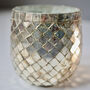 Mosaic Mirror Antiqued Silver Jar, thumbnail 2 of 8