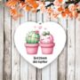 Personalised Cute Cactus Couple Love Decoration H, thumbnail 1 of 2