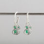 May Birthstone Emerald And Recycled Silver Hoops, thumbnail 1 of 5