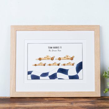 Personalised Family Race Car Print, 6 of 7