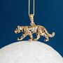 Mens Personalised Gold Plated Sterling Silver Leopard Necklace, thumbnail 3 of 11