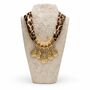 Satin Tie Striking Teardrop Necklace With Textured Gold Pendants, thumbnail 2 of 7
