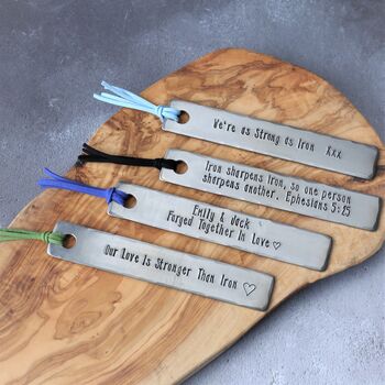 Personalised 6th Anniversary Gift, Iron Tassel Bookmark, 8 of 12