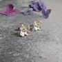 Handmade Hydrangea Flower Silver Stud Earrings, thumbnail 1 of 5