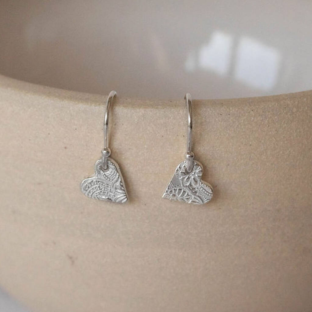 Sterling Silver Small Heart Earrings By Lucy Kemp Silver Jewellery ...