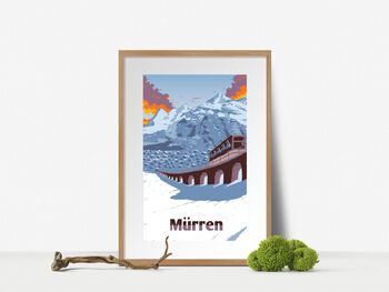 Mürren Ski Resort Switzerland Travel Poster Art Print, 5 of 7