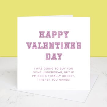 Prefer You Without Underwear Valentines Day Card, 2 of 2