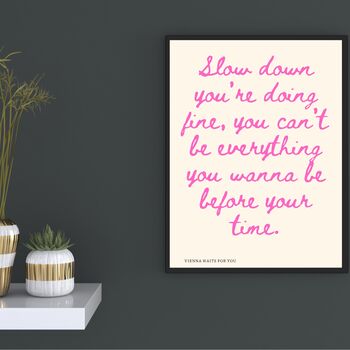 A4 Print Billy Joel, Vienna Waits For You Pink, 2 of 4