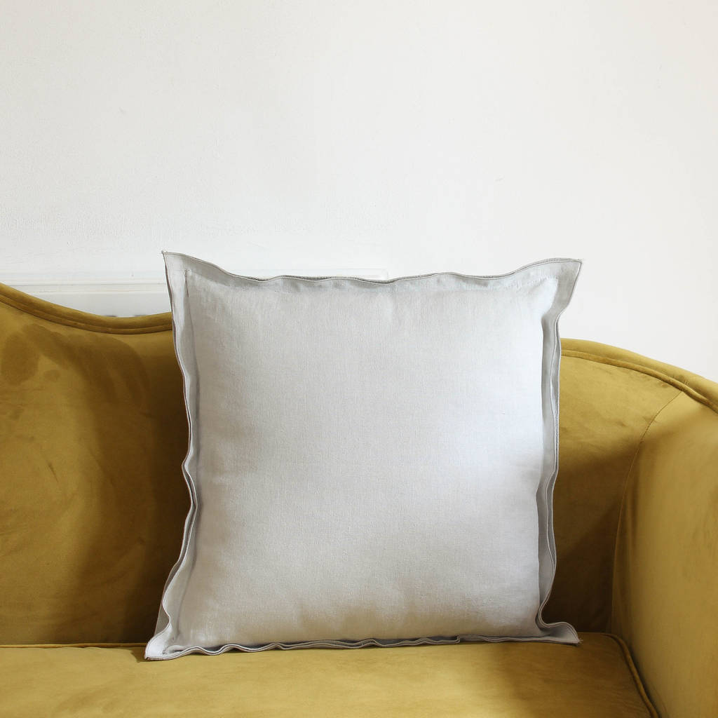 teal blue and linen cushion cover by marquis & dawe