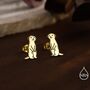 Sterling Silver Tiny Meerkat Stud Earrings, thumbnail 4 of 12