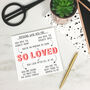 Personalised 'Reasons Why You Are So Loved' Card, thumbnail 1 of 3