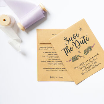 10 Save The Date Lavender Seed Packets, 4 of 6
