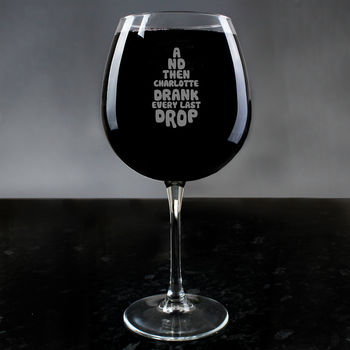 Personalised Bottle Of Wine Glass, 4 of 4