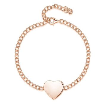 Personalised 18 K Rose Gold Plated Heart Chain Bracelet, 2 of 6