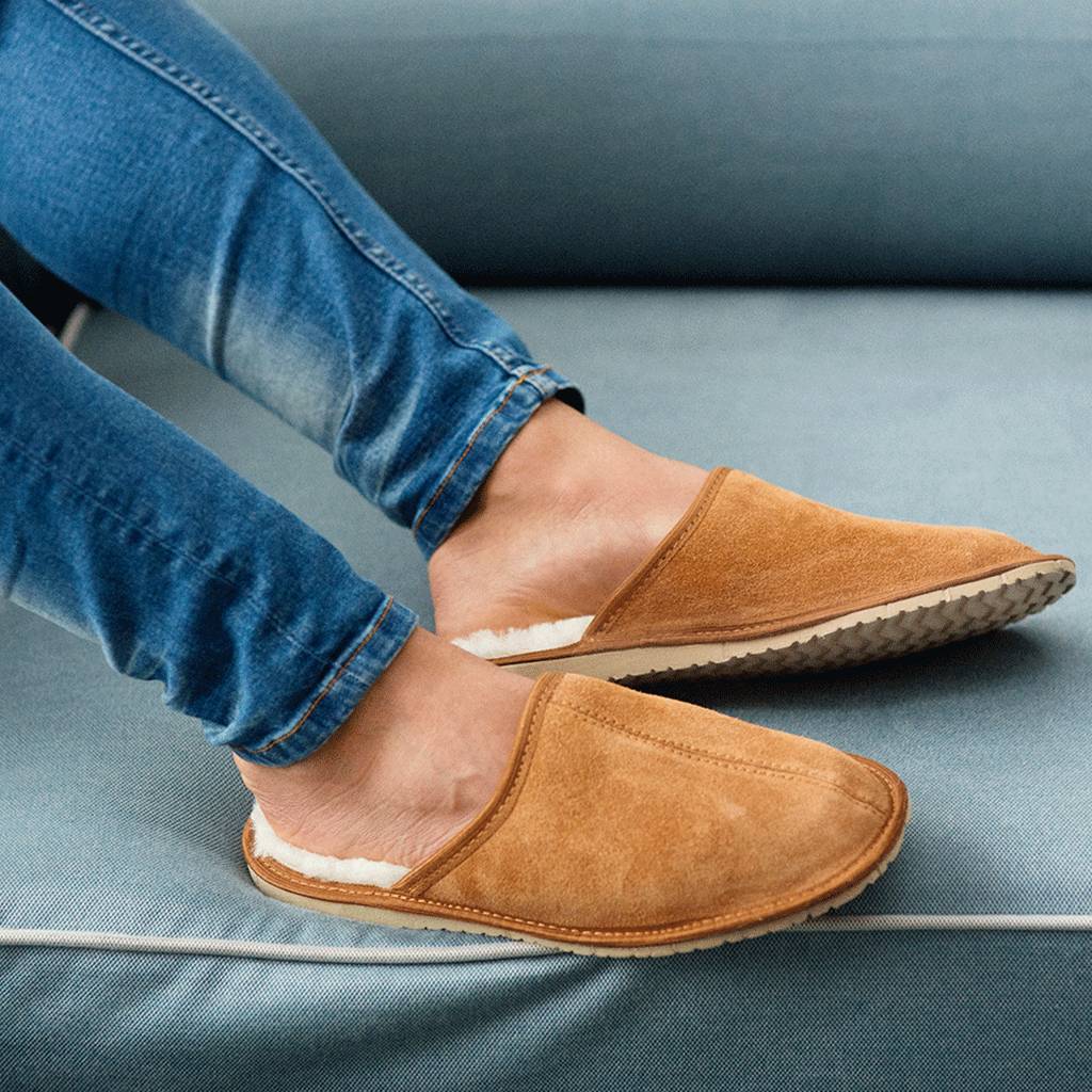 chestnut sheepskin slippers
