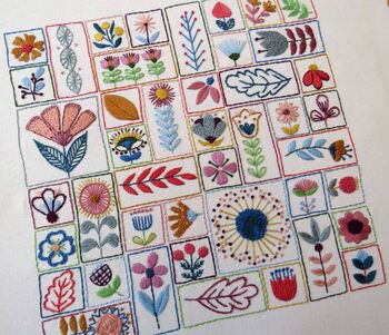 Flowery Folk Hand Embroidery Pattern Digital Product, 5 of 8