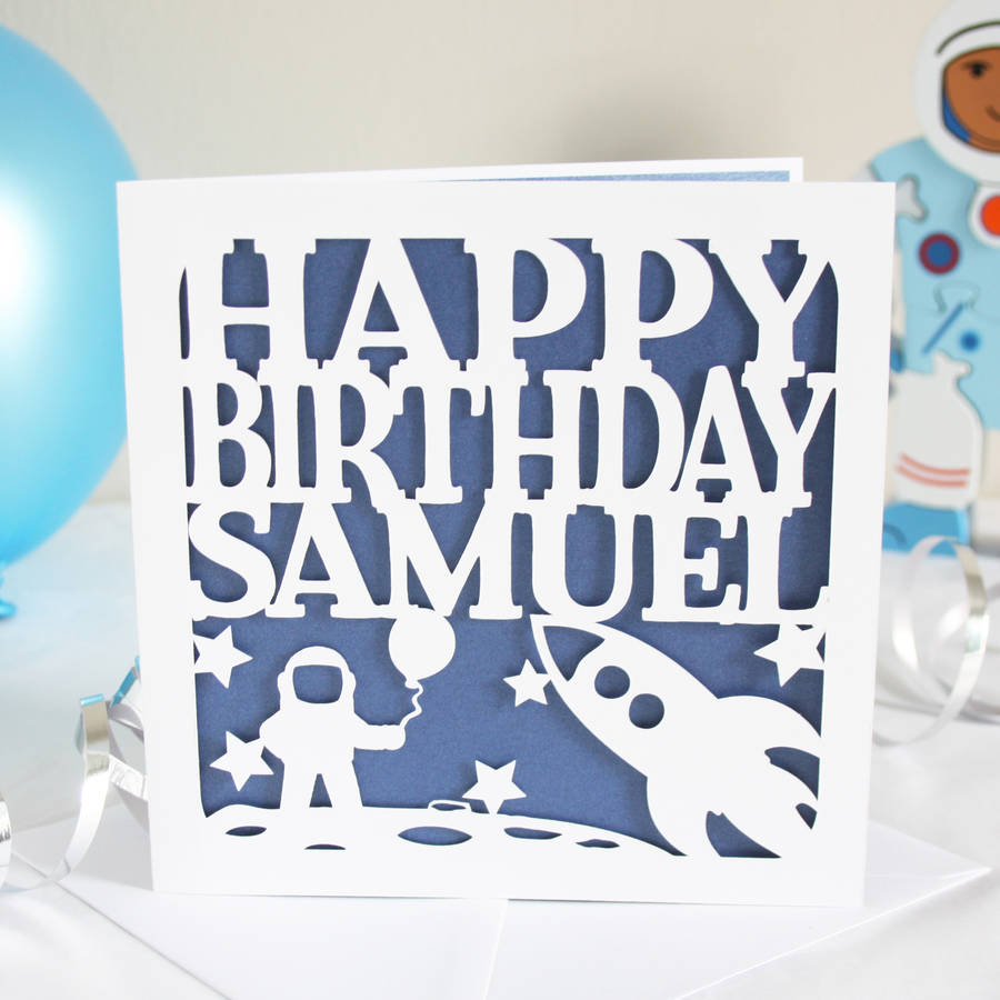 Personalised Space Rocket Birthday Card By Whole In The Middle 5631