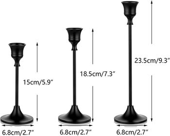 Three Pieces Metal Candlestick Taper Holder, 9 of 9