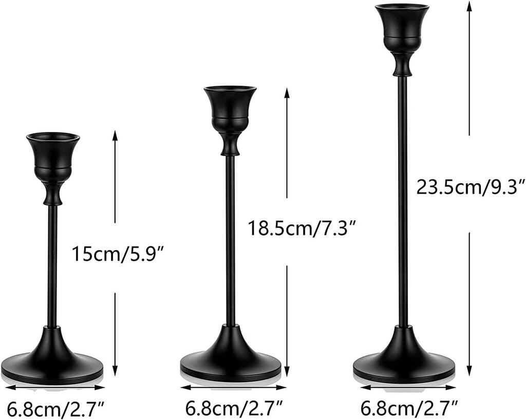 Three Pieces Metal Candlestick Taper Holder By Momentum