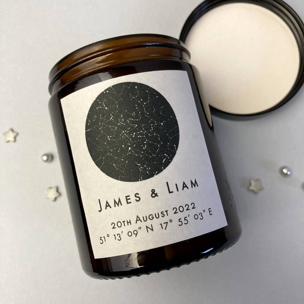 Personalised Star Map Candle, 1 of 5