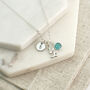 Capricorn Zodiac, Initial And Birthstone Necklace, thumbnail 1 of 6