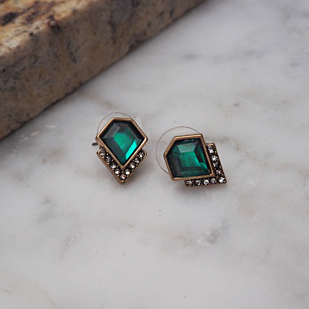 Art Deco Earring Studs By Anna Lou of London | notonthehighstreet.com