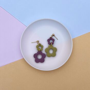 Mismatched Colourful Flower Polymer Clay Earrings, 6 of 6